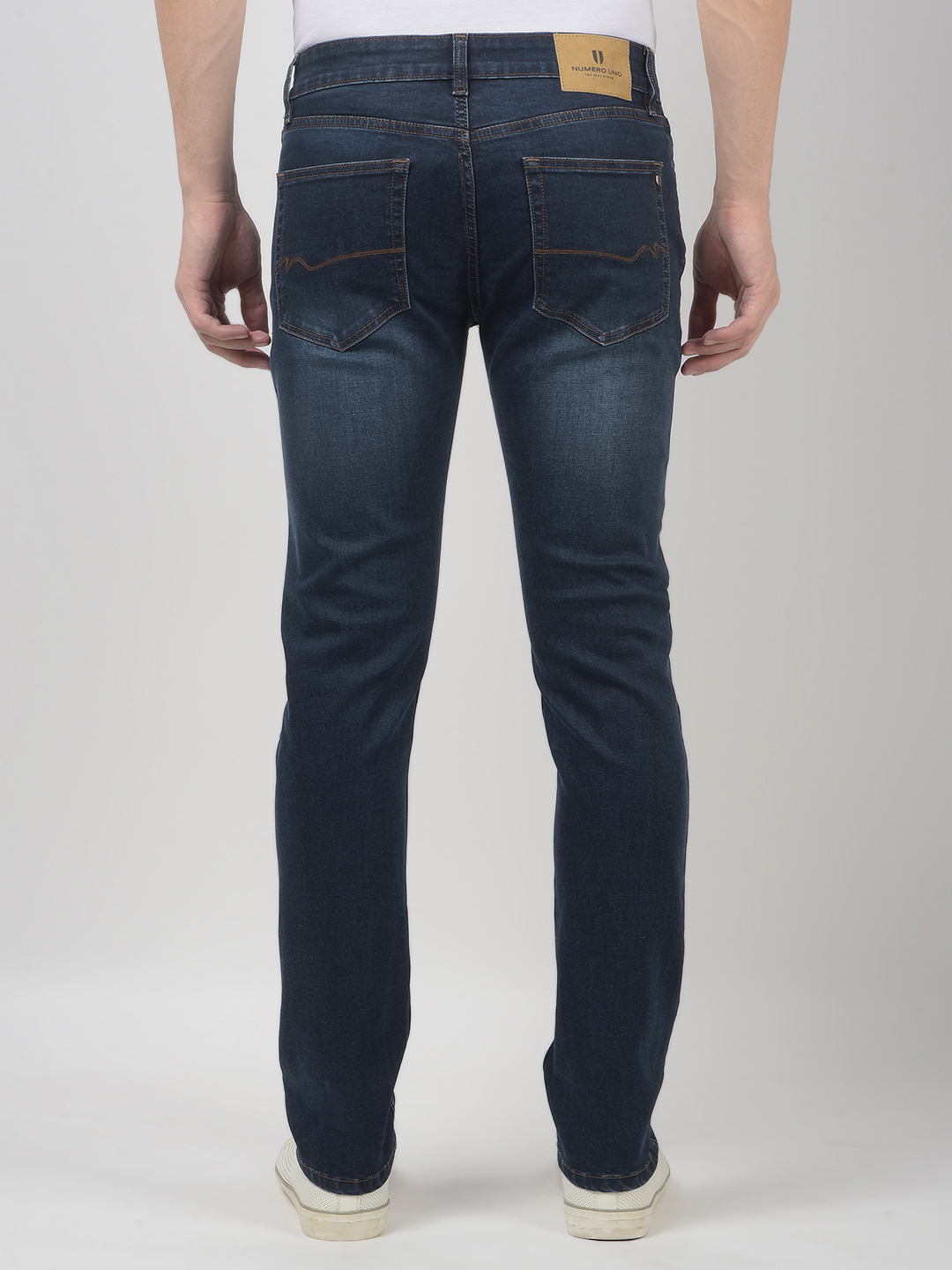 Numero Uno Men Solid Dark Blue Jeans